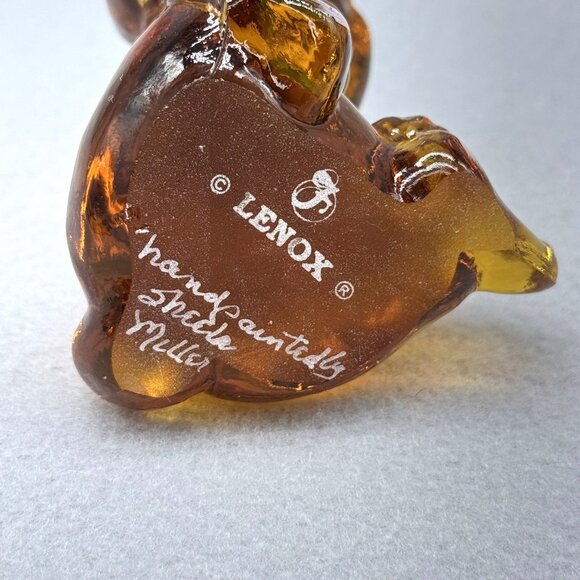 Lenox Fenton Art Glass Floppy Ear Rabbit Amber Art Glass Figure Sheela Miller - Picture 6 of 14
